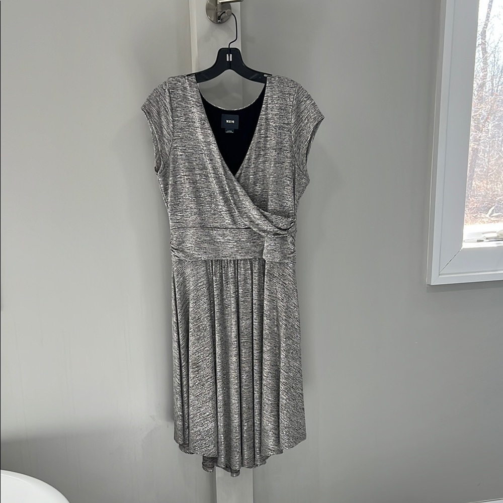Maeve Silver Faux Wrap Dress